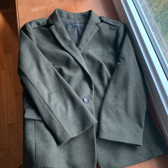 6/$20 The Limited Beautiful Houndstooth Olive Blazer 2 front Pockets EUC Size M - Picture 4 of 16